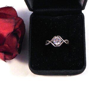 Sterling Silver Clear CZ Ring Size 6 - Engagement, Wedding, Sparkling Ring